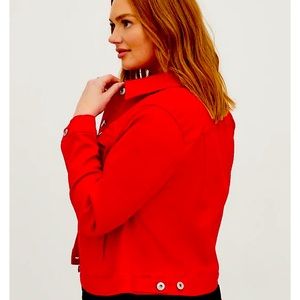 Ruby Red Denim Trucker Jacket NWOT Torrid Sz 4